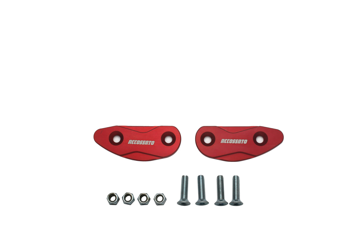 Tappi specchietti Accossato, ricavati in alluminio CNC e anodizzati in vari colori.. La confezione contiene 02 articoli