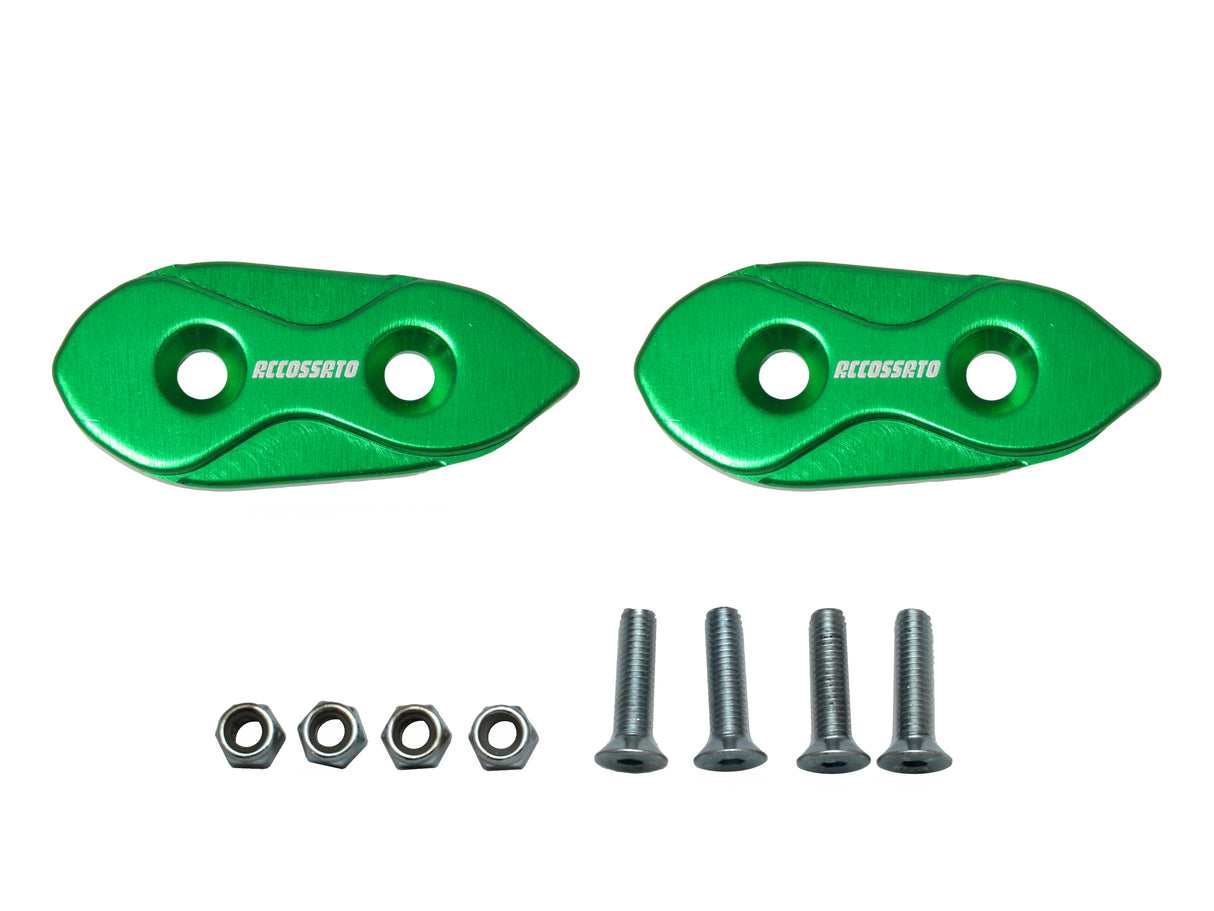 Tappi specchietti Accossato, ricavati in alluminio CNC e anodizzati in vari colori.. La confezione contiene 02 articoli