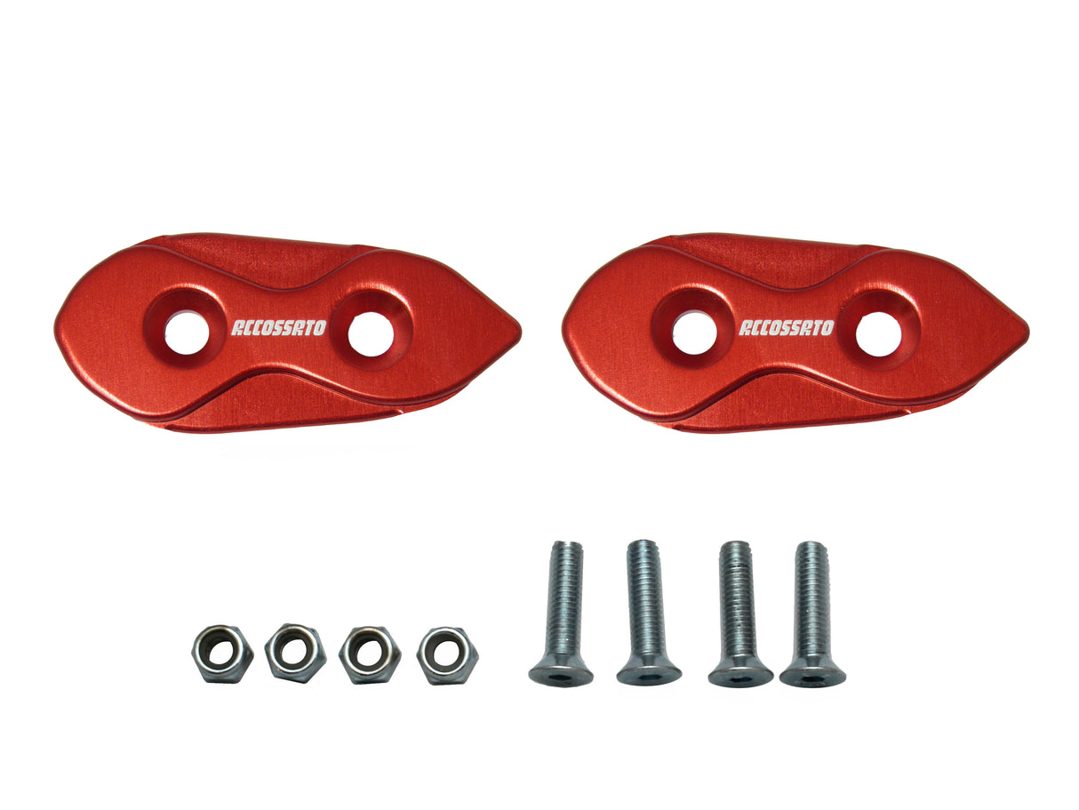 Tappi specchietti Accossato, ricavati in alluminio CNC e anodizzati in vari colori.. La confezione contiene 02 articoli