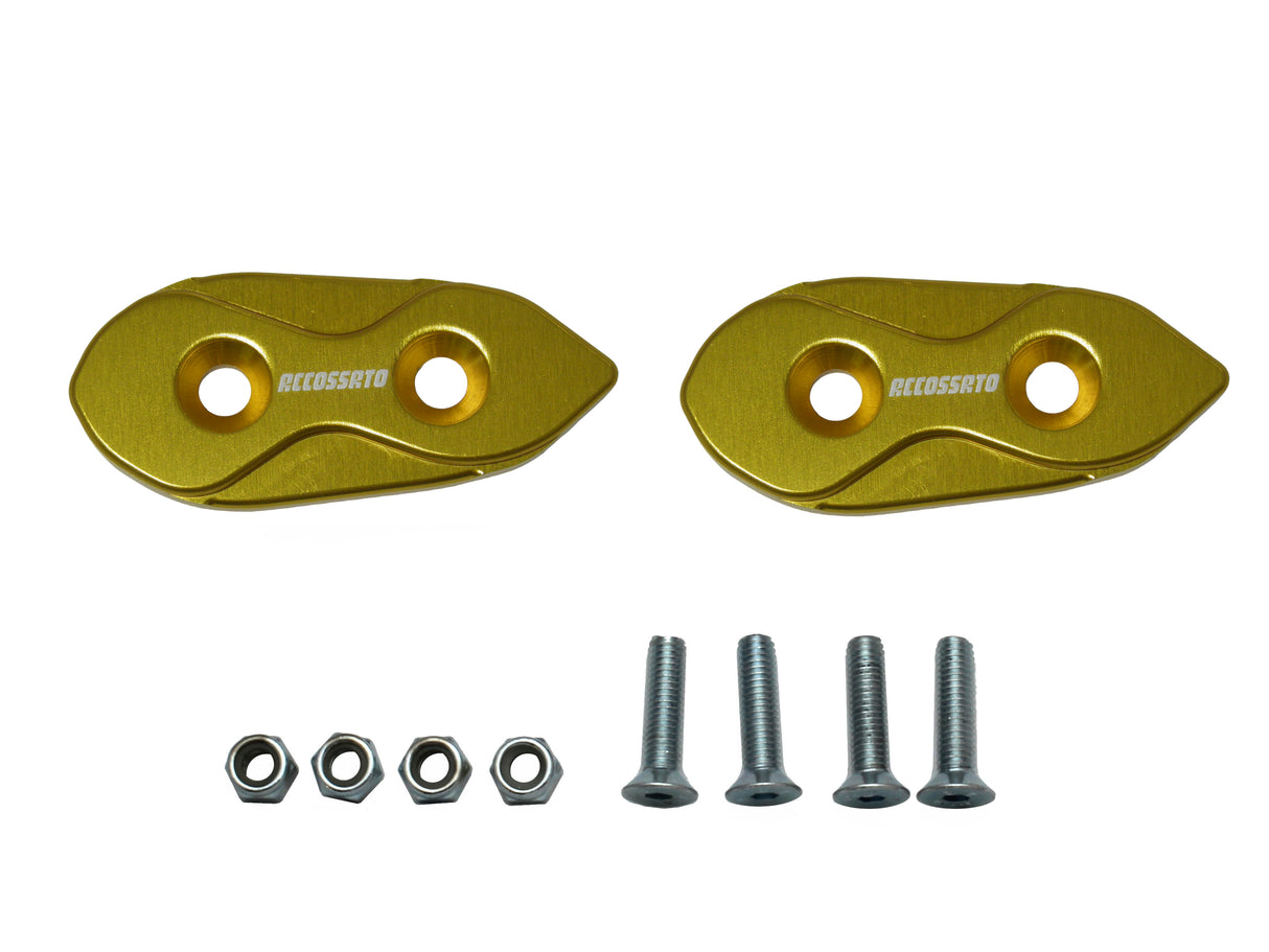 Tappi specchietti Accossato, ricavati in alluminio CNC e anodizzati in vari colori.. La confezione contiene 02 articoli