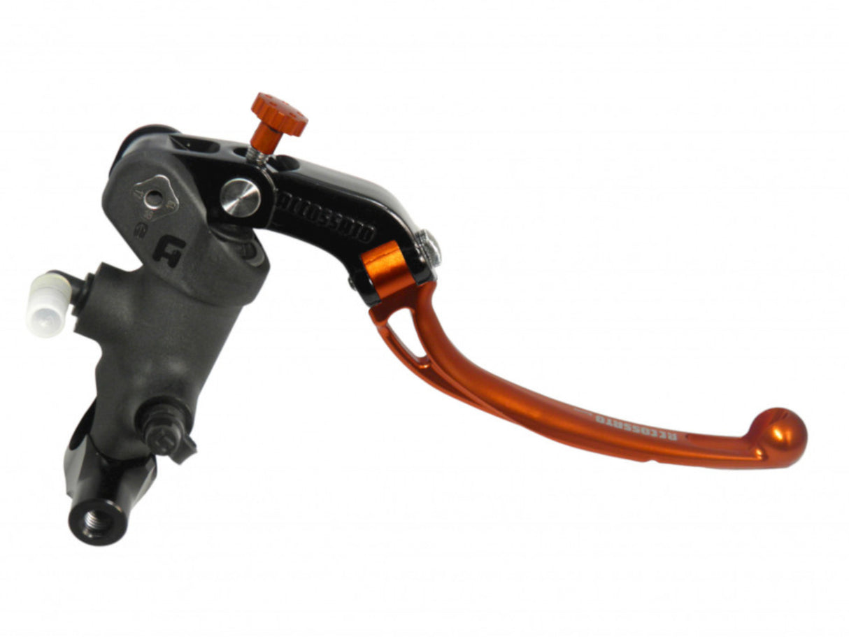 Pompa Freno Radiale Accossato PRS 19x17-18-19 Con Corpo Pompa Anodizzato Nero E Leva Snodata Colorata, Per Manubri Diametro 25,4 mm