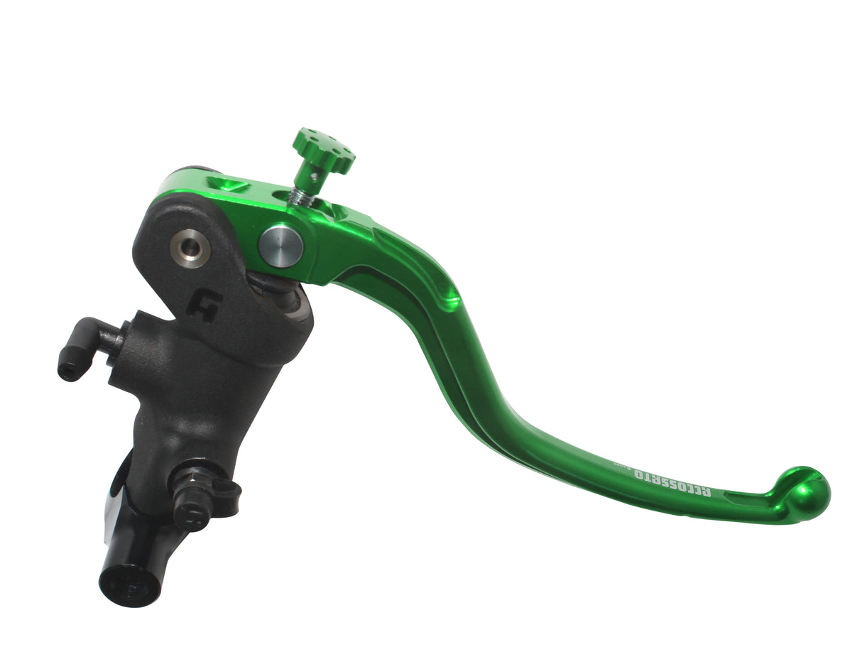 Pompa Freno Radiale Accossato 19x18 Con Corpo Pompa Anodizzato Nero E Leva Fissa Colorata, Per Manubri Diametro 25,4 mm