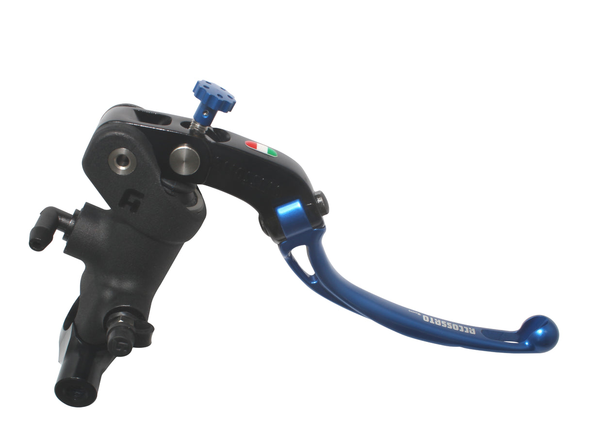 Pompa Freno Radiale Accossato 19x19 Con Corpo Pompa Anodizzato Nero E Leva Snodata Colorata, Per Manubri Diametro 25,4 mm
