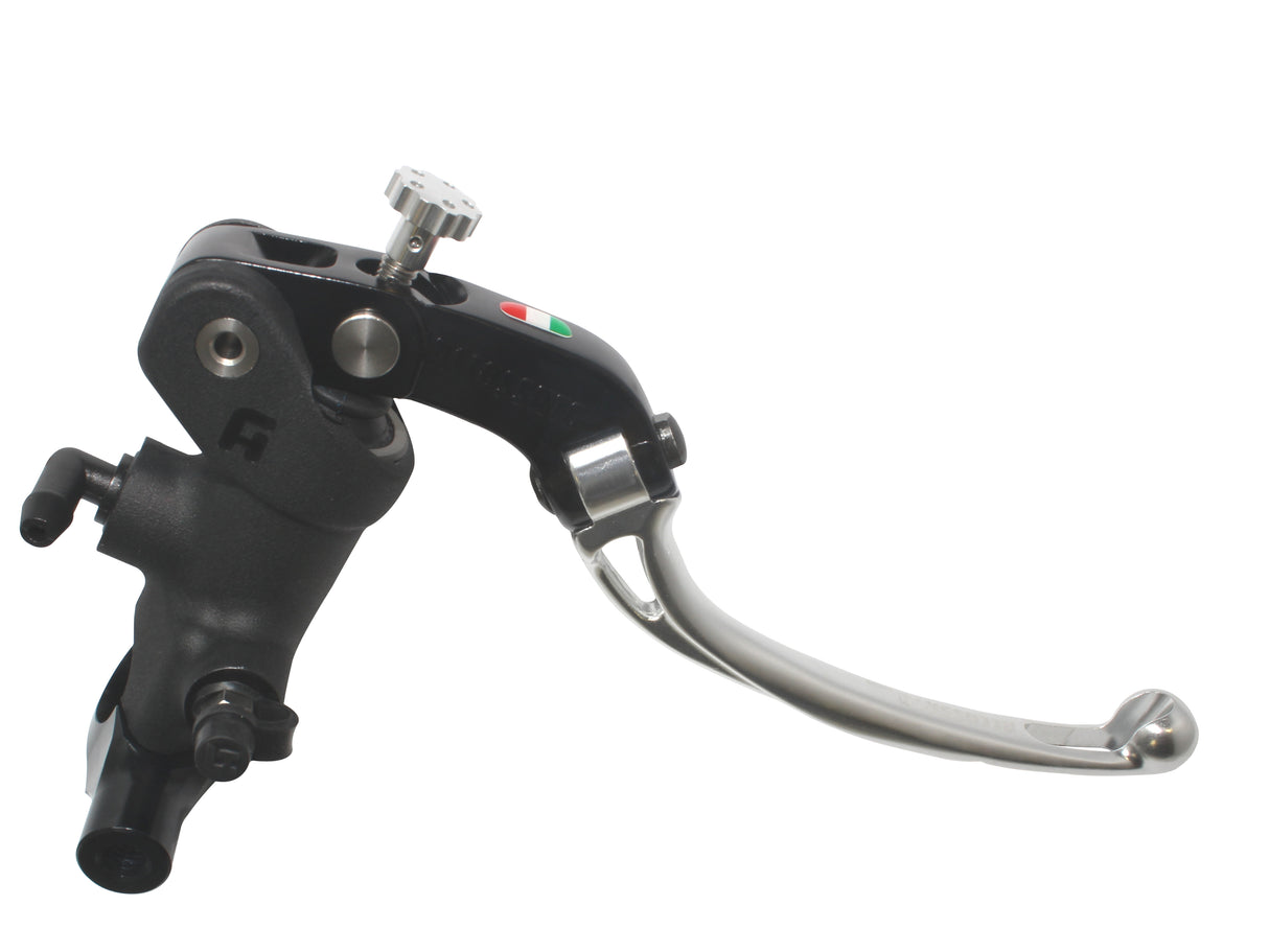 Pompa Freno Radiale Accossato 19x19 Con Corpo Pompa Anodizzato Nero E Leva Snodata Colorata, Per Manubri Diametro 25,4 mm