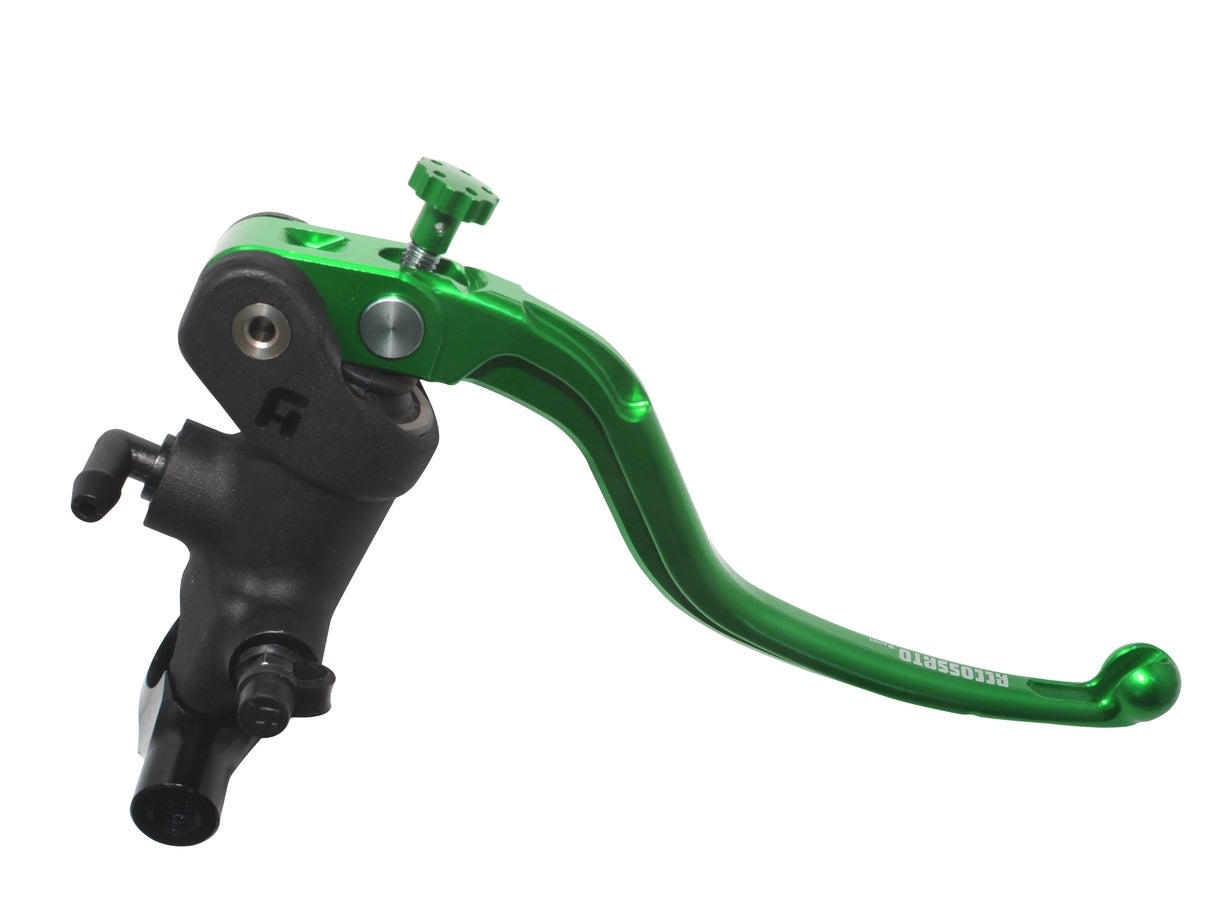 Pompa Freno Radiale Accossato 19x19 Con Corpo Pompa Anodizzato Nero E Leva Fissa Colorata, Per Manubri Diametro 25,4 mm