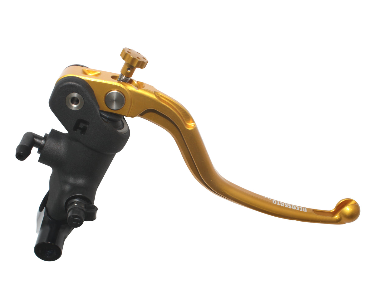 Pompa Freno Radiale Accossato 19x19 Con Corpo Pompa Anodizzato Nero E Leva Fissa Colorata, Per Manubri Diametro 25,4 mm