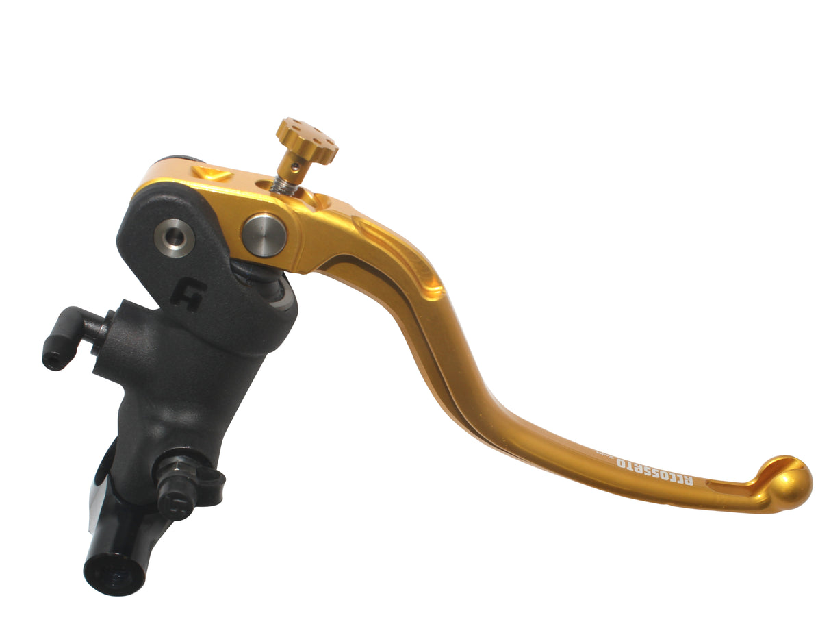 Pompa Freno Radiale Accossato 19x20 Con Corpo Pompa Anodizzato Nero E Leva Fissa Colorata, Per Manubri Diametro 25,4 mm