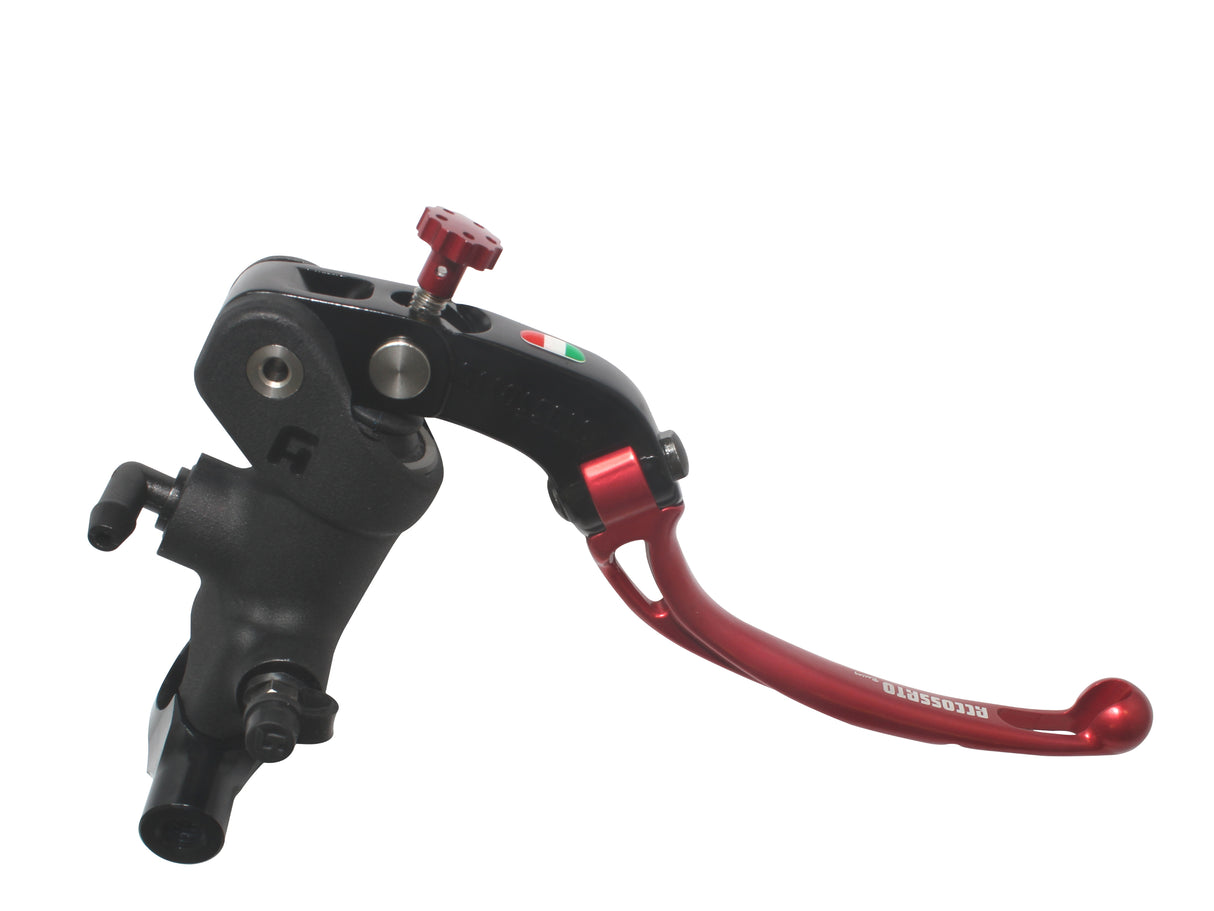 Pompa Freno Radiale Accossato 19x20 Con Corpo Pompa Anodizzato Nero E Leva Snodata Colorata, Per Manubri Diametro 25,4 mm