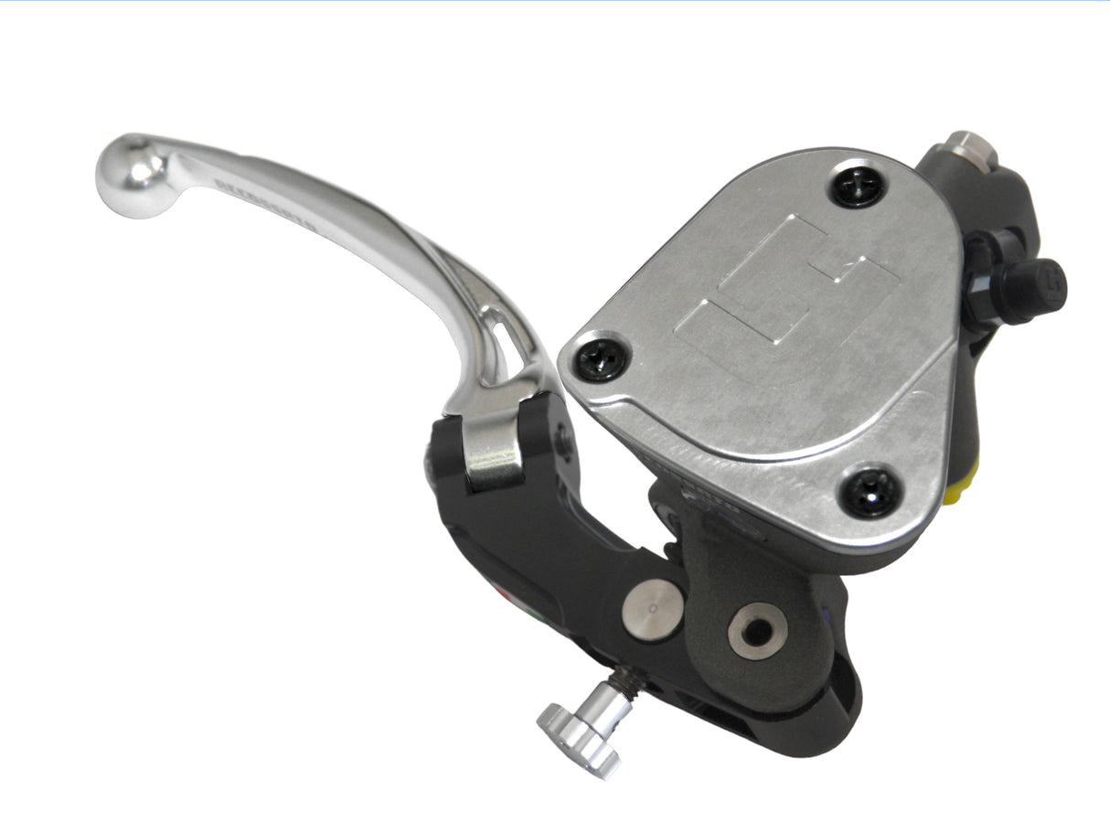 Pompa Freno Radiale Accossato 19x18 Con Vaschetta Integrata E Leva Snodata Colorata (Pomello+Leva)