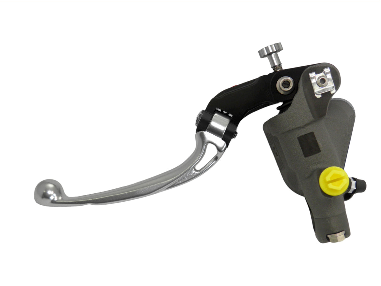 Pompa Freno Radiale Accossato 19x18 Con Vaschetta Integrata E Leva Snodata Colorata (Pomello+Leva)