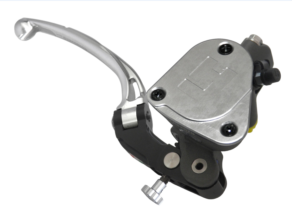 Pompa Freno Radiale Accossato 19x18 Con Vaschetta Integrata E Leva Snodata Colorata (Pomello+Leva)