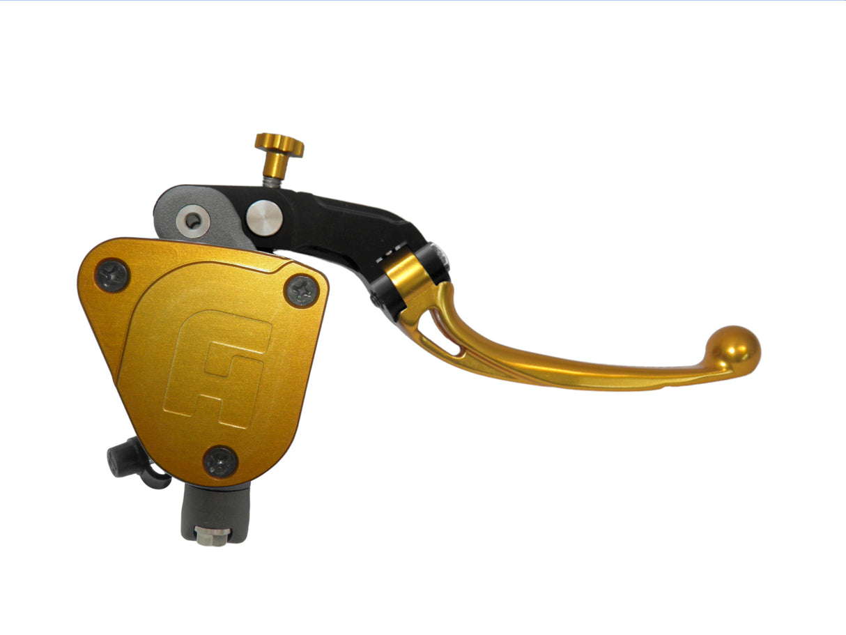 Pompa Freno Radiale Accossato 19x18 Con Vaschetta Integrata E Leva Snodata Colorata (Pomello+Leva)