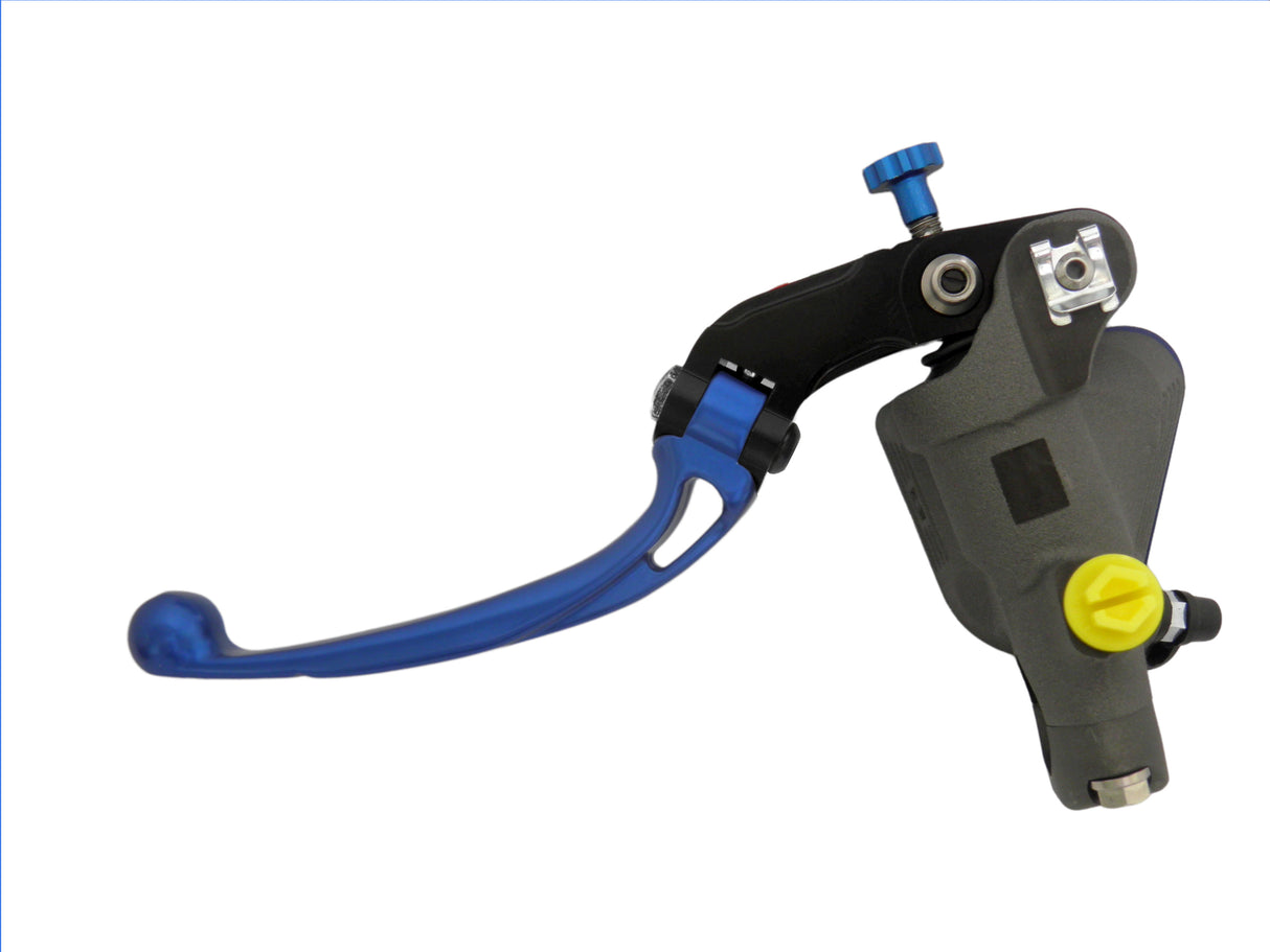 Pompa Freno Radiale Accossato PRS 19x17-18-19 Con Vaschetta Integrata E Leva Snodata Colorata (Pomello+Leva)