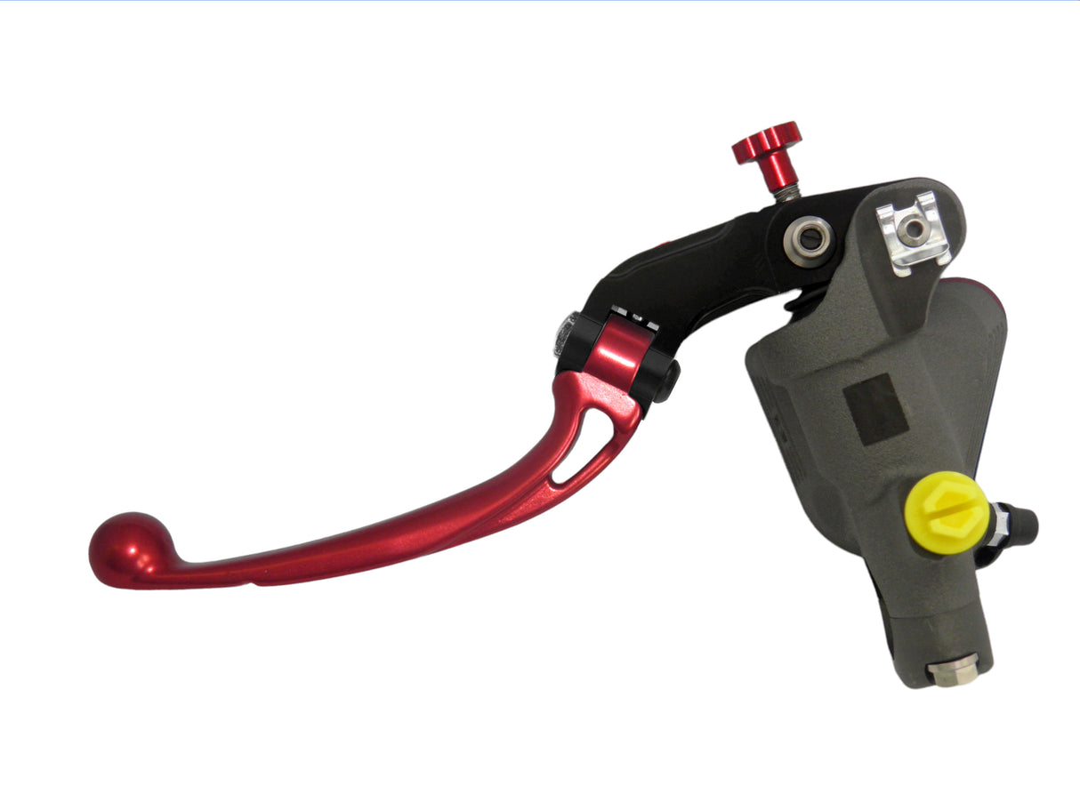 Pompa Freno Radiale Accossato PRS 19x17-18-19 Con Vaschetta Integrata E Leva Snodata Colorata (Pomello+Leva)