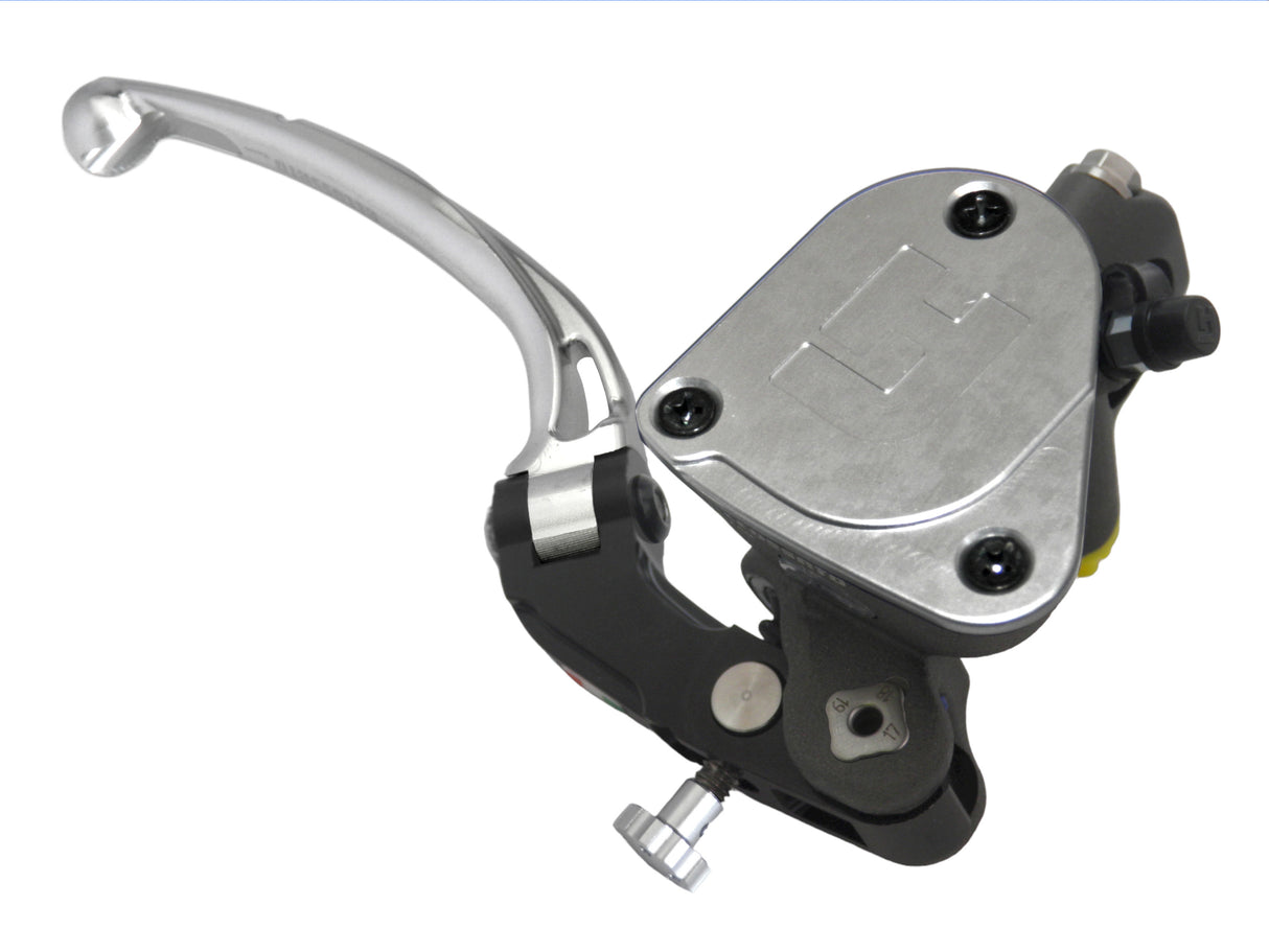 Pompa Freno Radiale Accossato PRS 19x17-18-19 Con Vaschetta Integrata E Leva Snodata Colorata (Pomello+Leva)