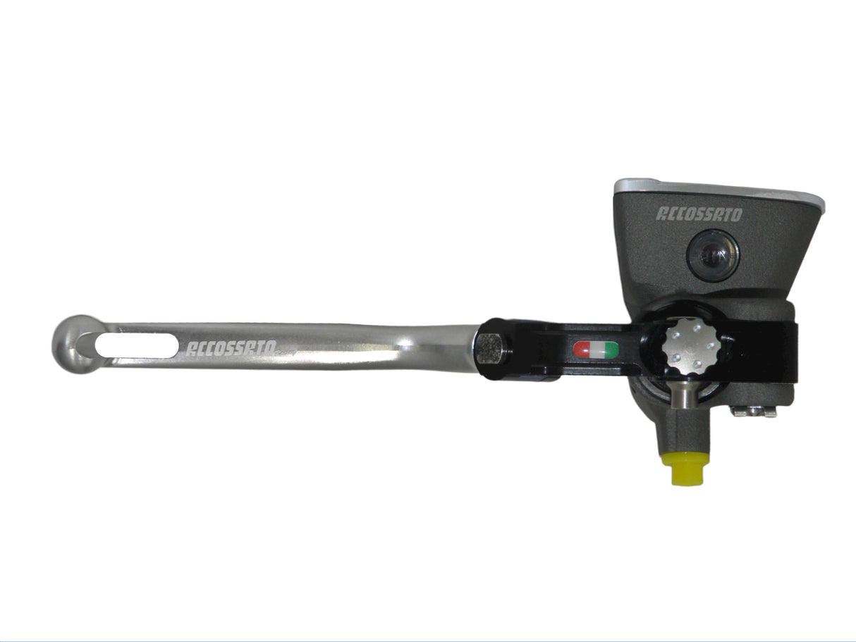 Pompa Freno Radiale Accossato PRS 19x17-18-19 Con Vaschetta Integrata E Leva Snodata Colorata (Pomello+Leva)