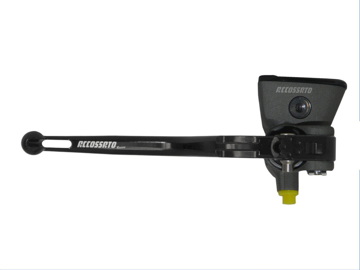 Pompa Freno Radiale Accossato 19x18 Con Vaschetta Integrata E Leva Fissa Colorata (Pomello+Leva)