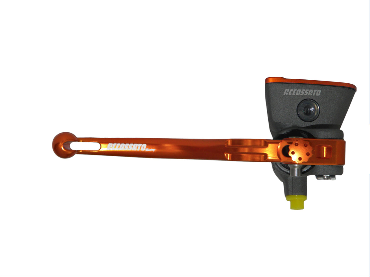 Pompa Freno Radiale Accossato 19x18 Con Vaschetta Integrata E Leva Fissa Colorata (Pomello+Leva)