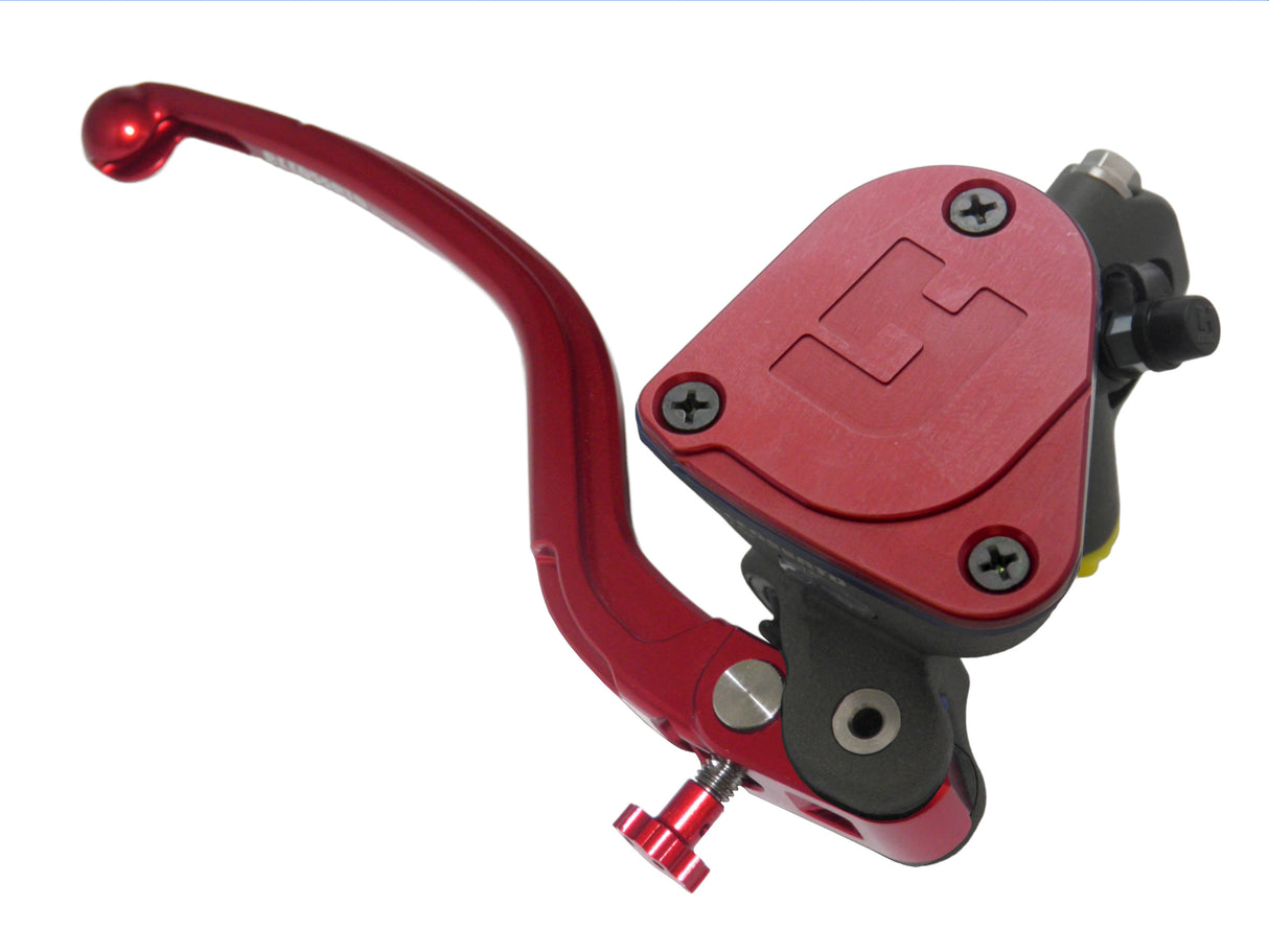 Pompa Freno Radiale Accossato 19x18 Con Vaschetta Integrata E Leva Fissa Colorata (Pomello+Leva)