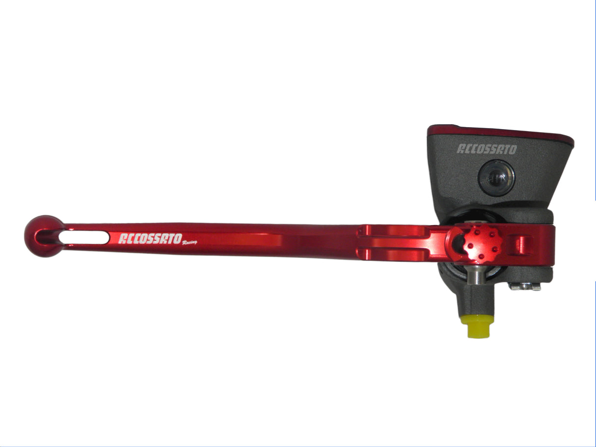 Pompa Freno Radiale Accossato 19x18 Con Vaschetta Integrata E Leva Fissa Colorata (Pomello+Leva)