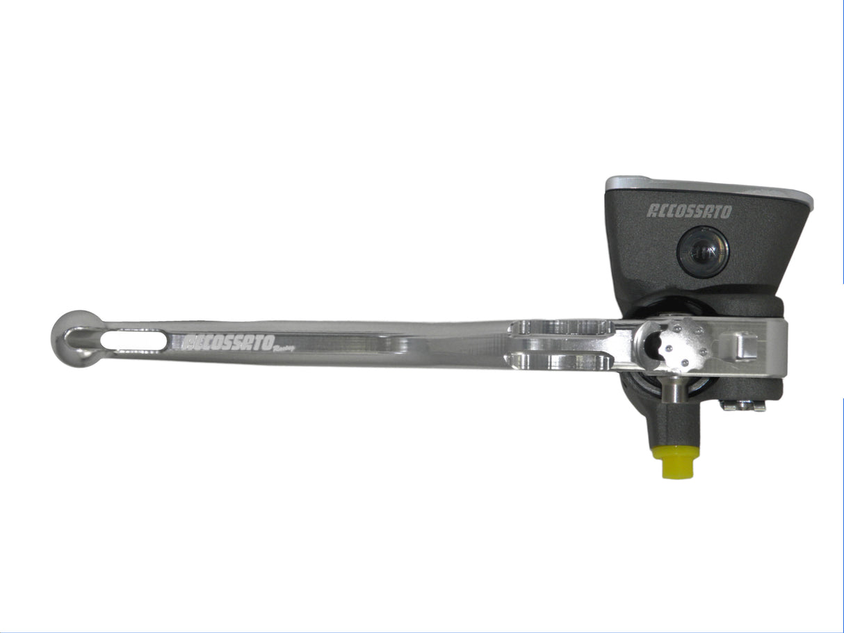 Pompa Freno Radiale Accossato 19x18 Con Vaschetta Integrata E Leva Fissa Colorata (Pomello+Leva)