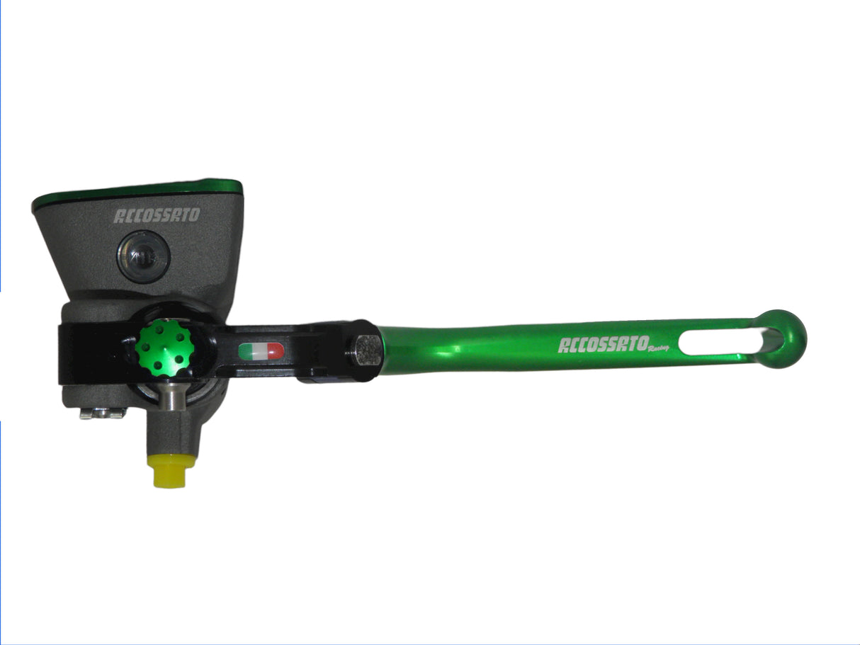 Pompa Frizione Radiale Accossato PRS 16x15-16-17 Con Vaschetta Integrata E Leva Snodata Colorata (Pomello+Leva)