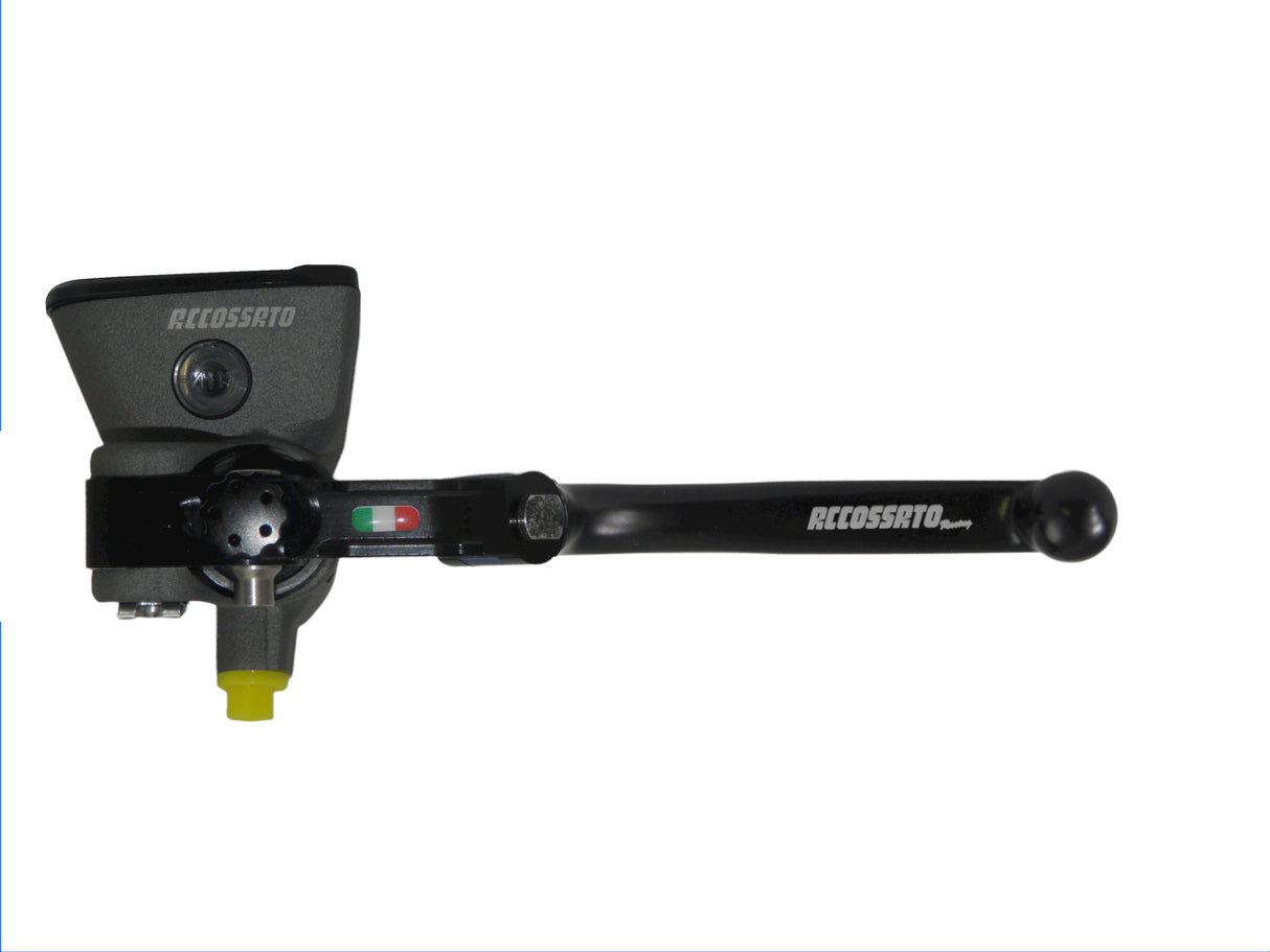 Pompa Frizione Radiale Accossato PRS 16x15-16-17 Con Vaschetta Integrata E Leva Snodata Colorata (Pomello+Leva)