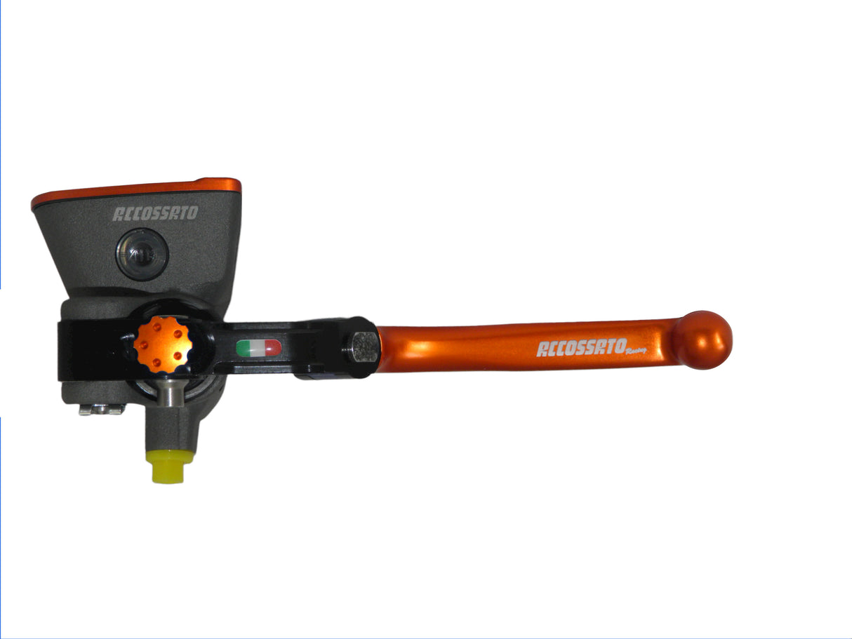 Pompa Frizione Radiale Accossato PRS 16x15-16-17 Con Vaschetta Integrata E Leva Snodata Colorata (Pomello+Leva)