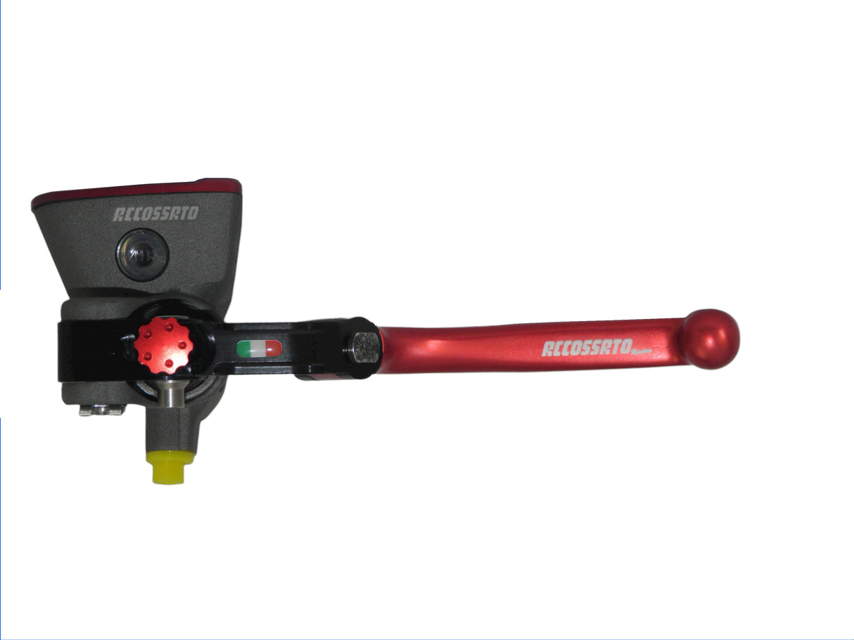 Pompa Frizione Radiale Accossato PRS 16x15-16-17 Con Vaschetta Integrata E Leva Snodata Colorata (Pomello+Leva)