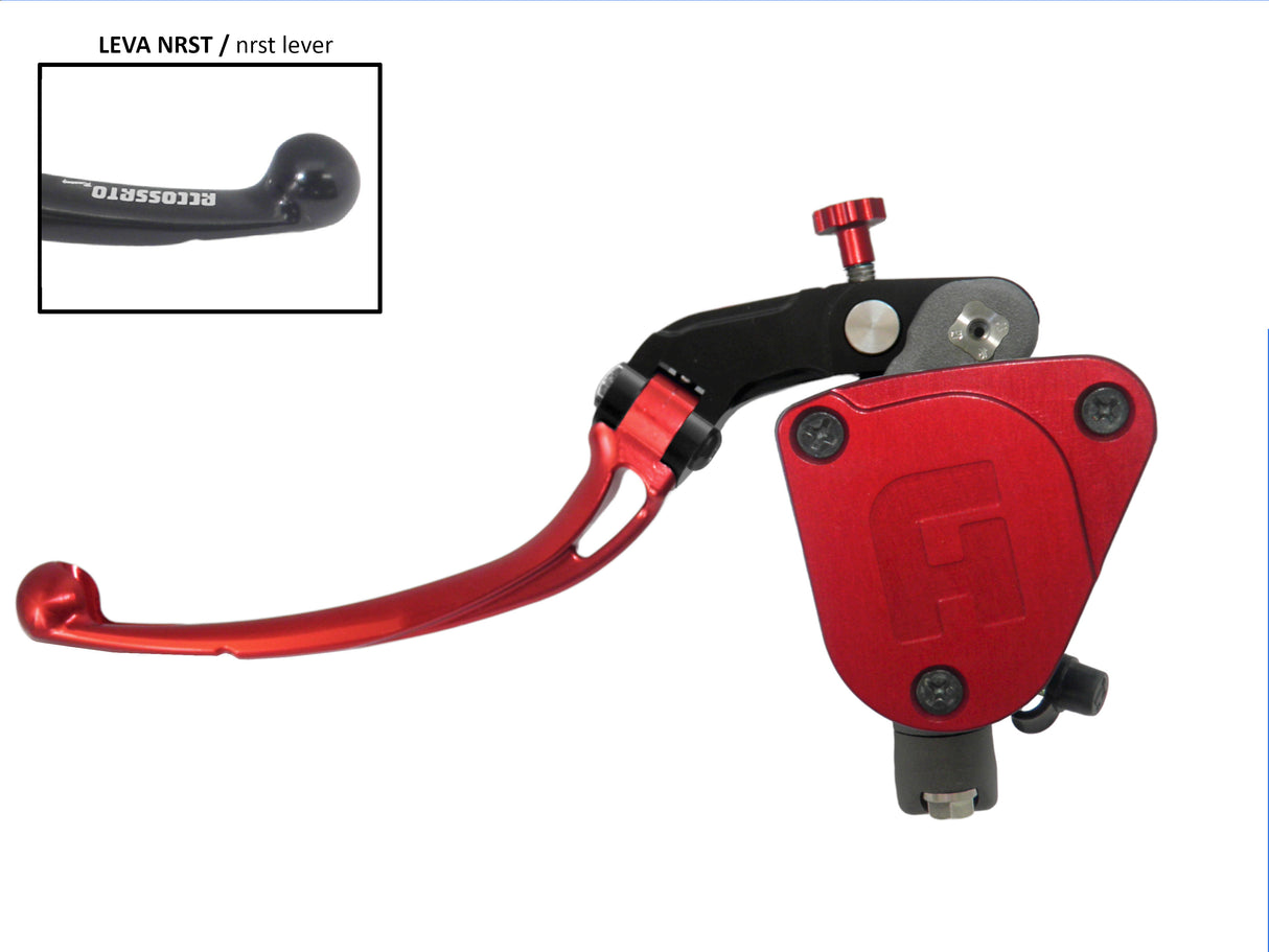 Pompa Frizione Radiale Accossato PRS 16x15-16-17 Con Vaschetta Integrata E Leva Snodata Colorata (Pomello+Leva)