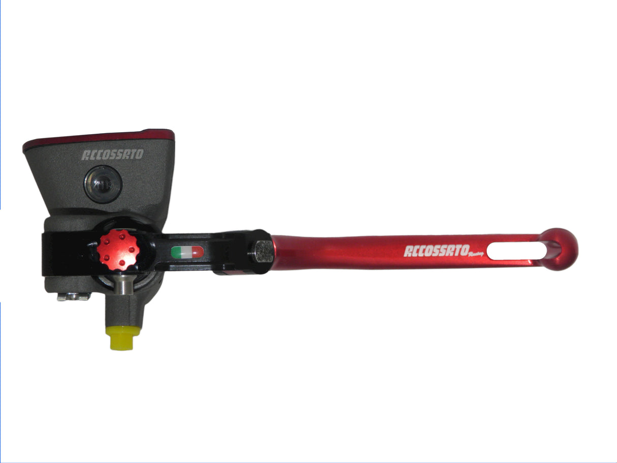 Pompa Frizione Radiale Accossato PRS 16x15-16-17 Con Vaschetta Integrata E Leva Snodata Colorata (Pomello+Leva)