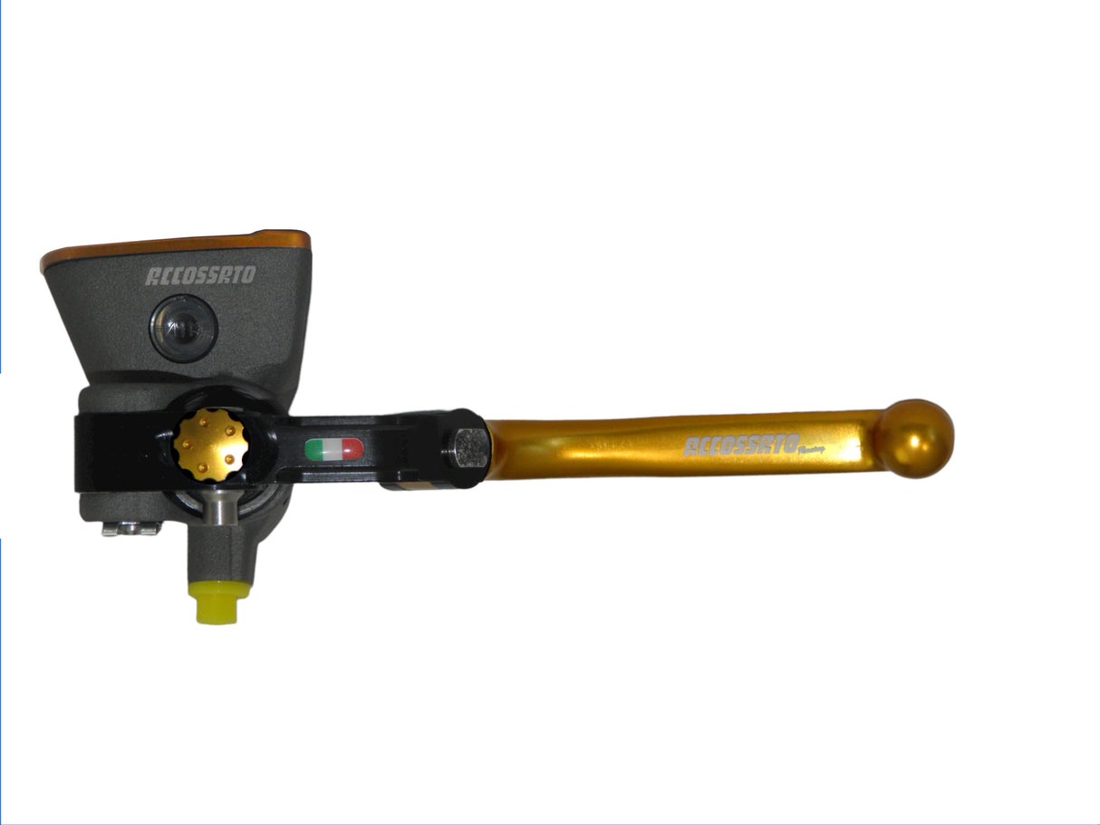 Pompa Frizione Radiale Accossato PRS 16x15-16-17 Con Vaschetta Integrata E Leva Snodata Colorata (Pomello+Leva)