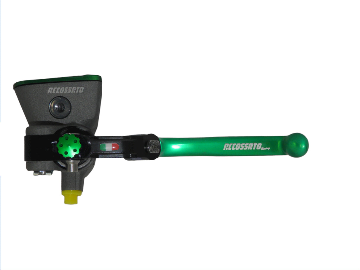 Pompa Frizione Radiale Accossato 16x16 Con Vaschetta Integrata E Leva Snodata Colorata (Pomello+Leva)