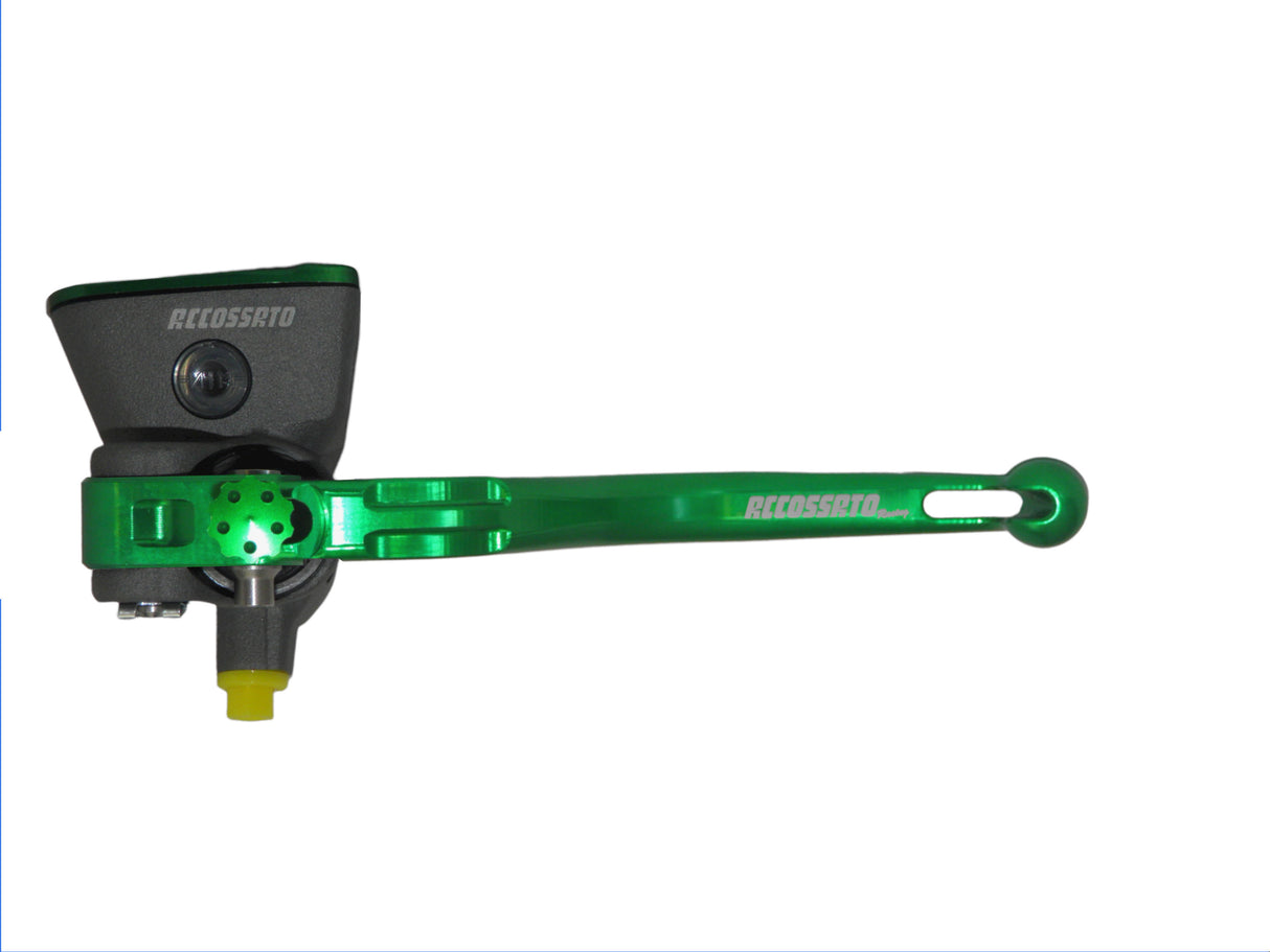 Pompa Frizione Radiale Accossato 16x16 Con Vaschetta Integrata E Leva Fissa Colorata (Pomello+Leva)