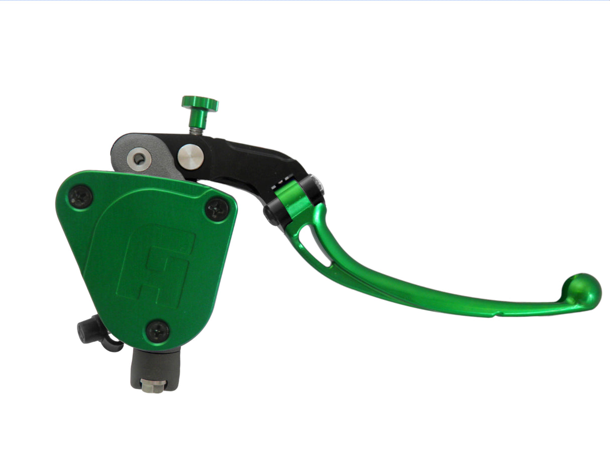 Pompa Freno Radiale Accossato 16x18 Con Vaschetta Integrata E Leva Snodata Colorata (Pomello+Leva)