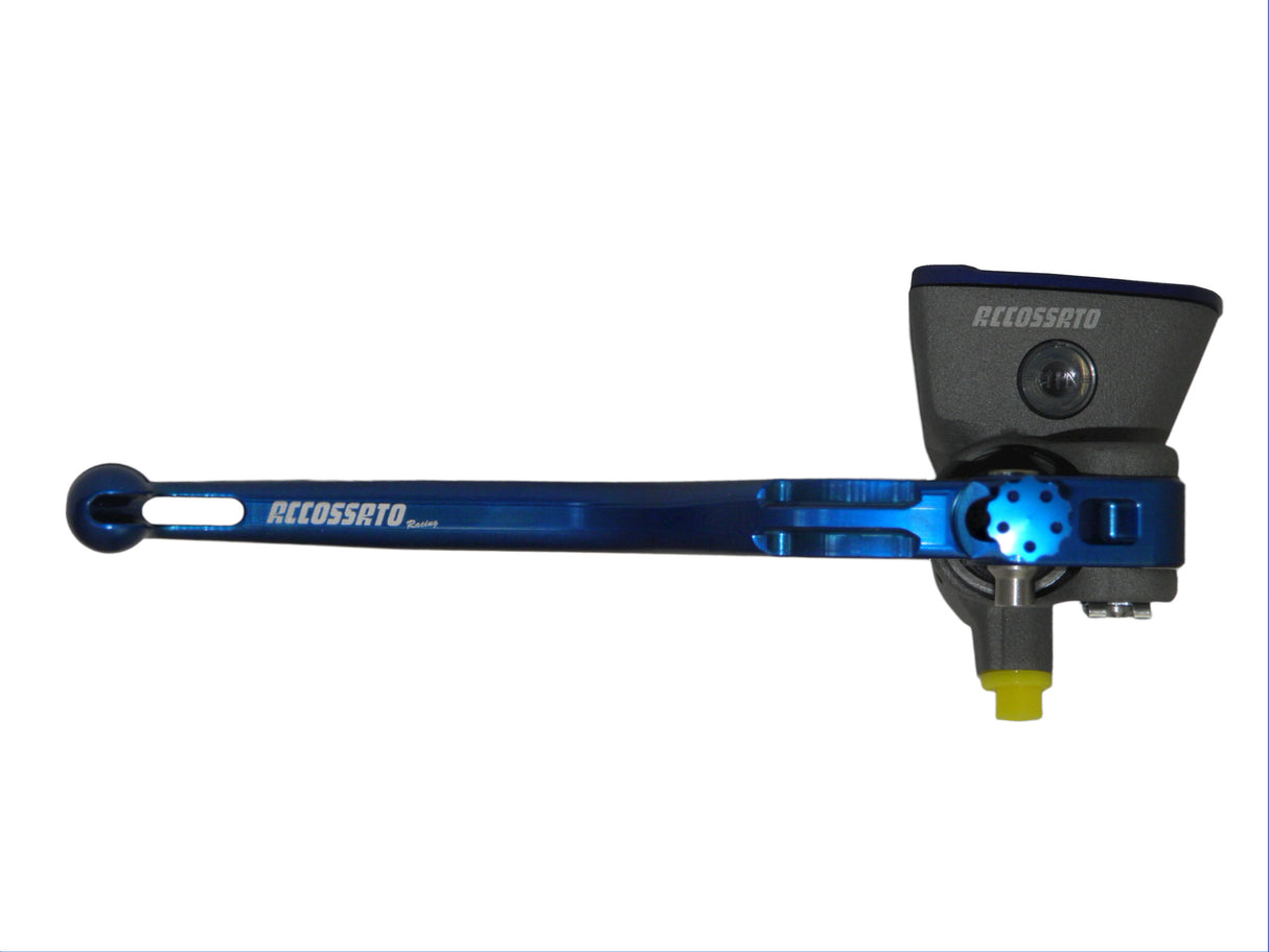 Pompa Freno Radiale Accossato 16x18 Con Vaschetta Integrata E Leva Fissa Colorata (Pomello+Leva)