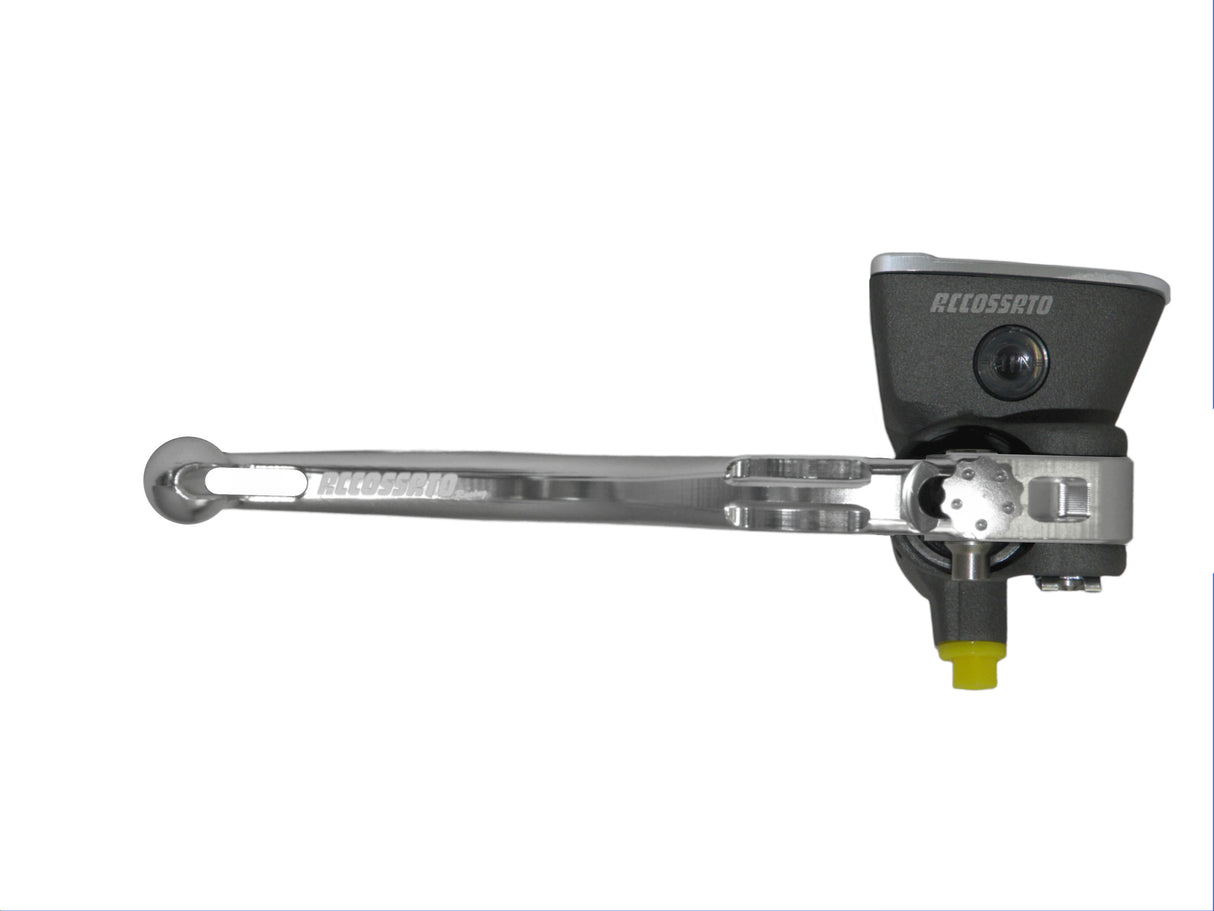 Pompa Freno Radiale Accossato 16x18 Con Vaschetta Integrata E Leva Fissa Colorata (Pomello+Leva)