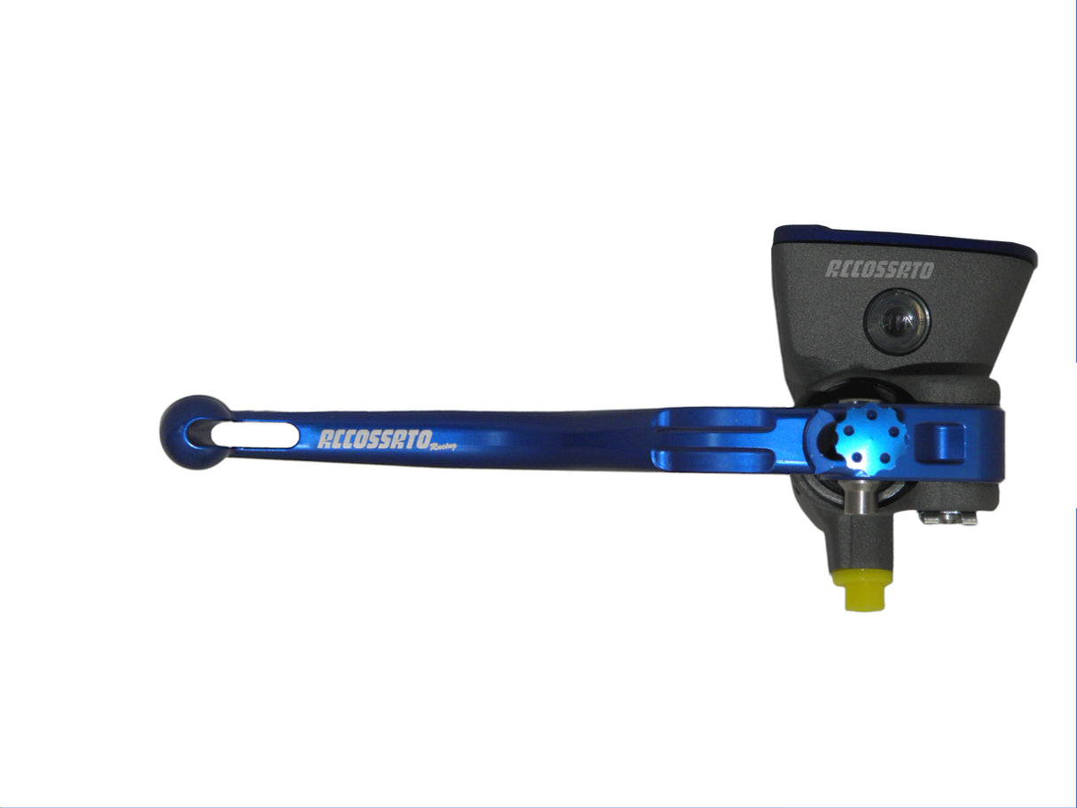 Pompa Freno Radiale Accossato 19x20 Con Vaschetta Integrata E Leva Fissa Colorata (Pomello+Leva)