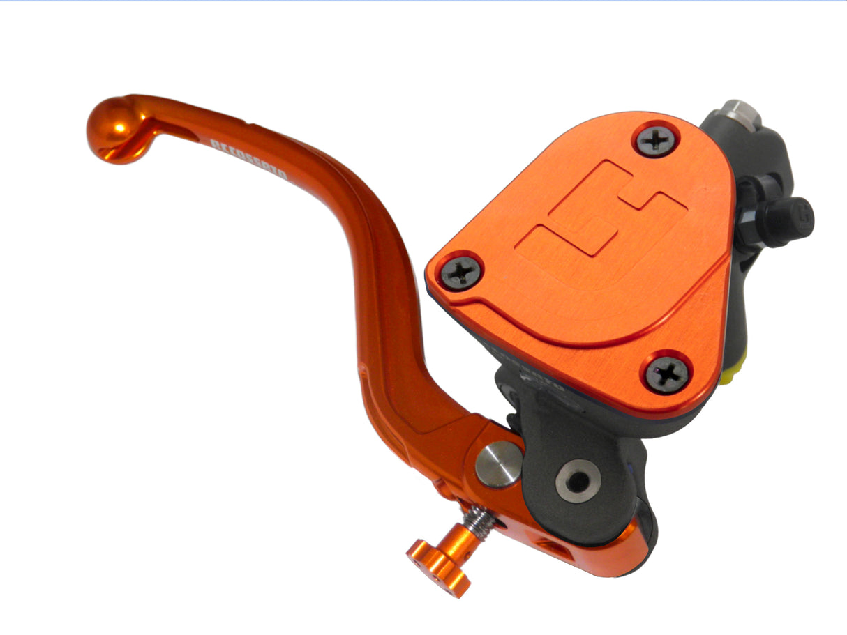 Pompa Freno Radiale Accossato 19x20 Con Vaschetta Integrata E Leva Fissa Colorata (Pomello+Leva)