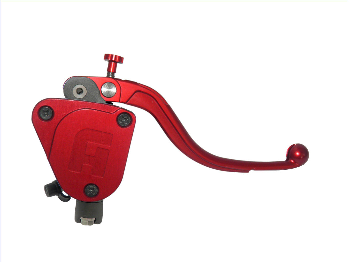 Pompa Freno Radiale Accossato 19x20 Con Vaschetta Integrata E Leva Fissa Colorata (Pomello+Leva)