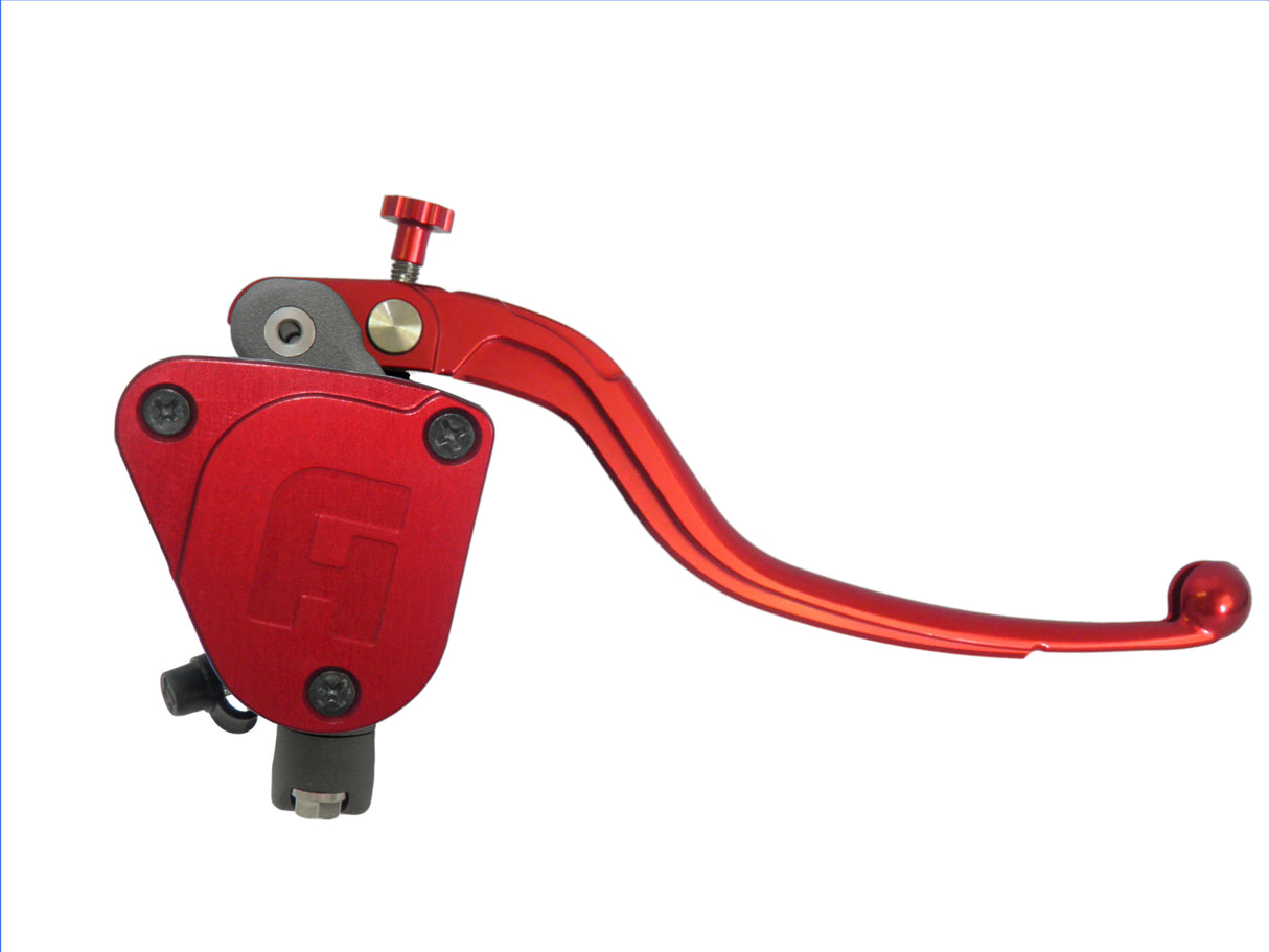 Pompa Freno Radiale Accossato 19x20 Con Vaschetta Integrata E Leva Fissa Colorata (Pomello+Leva)