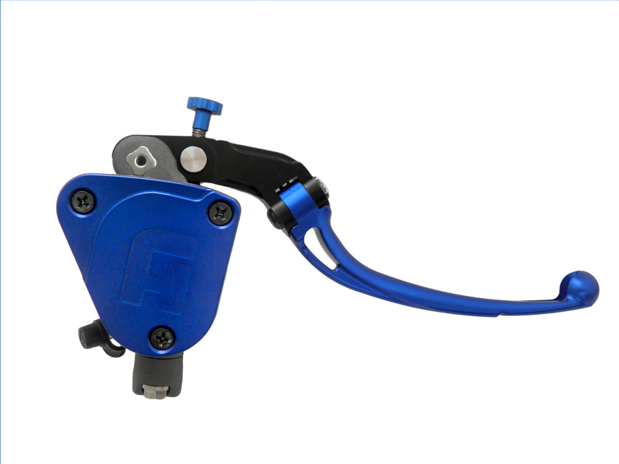 Pompa Freno Radiale Accossato PRS 16x17-18-19 Con Vaschetta Integrata E Leva Snodata Colorata (Pomello+Leva)