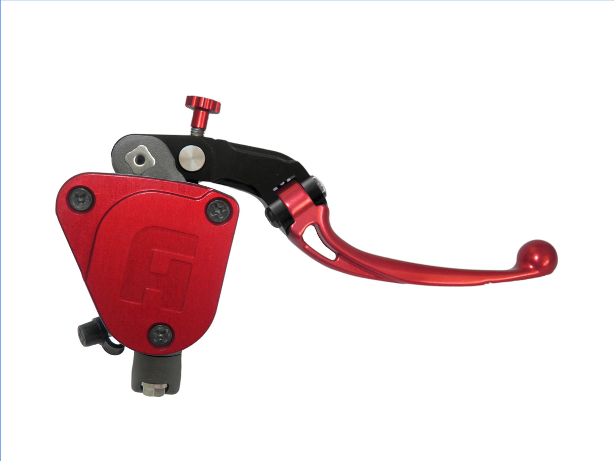 Pompa Freno Radiale Accossato PRS 16x17-18-19 Con Vaschetta Integrata E Leva Snodata Colorata (Pomello+Leva)