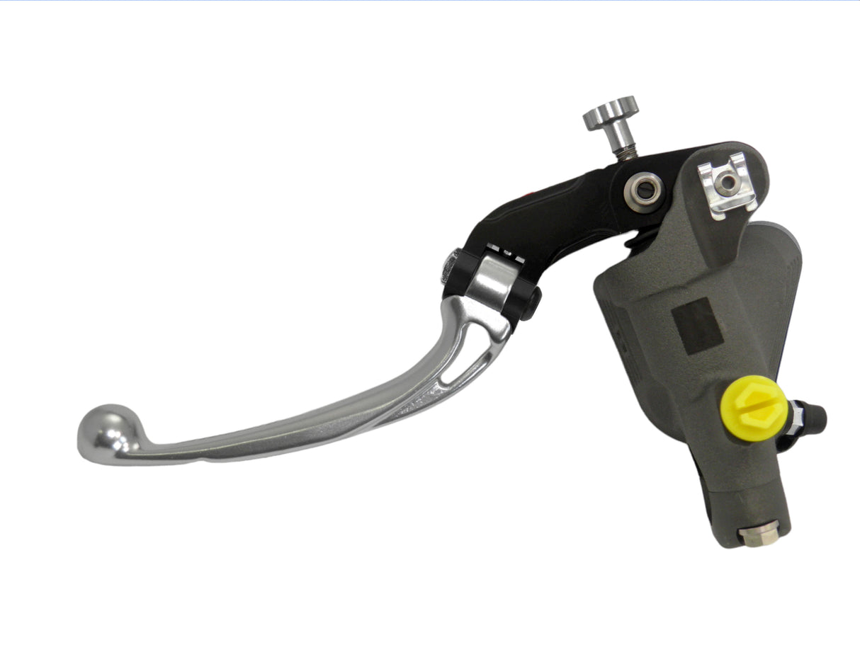 Pompa Freno Radiale Accossato PRS 16x17-18-19 Con Vaschetta Integrata E Leva Snodata Colorata (Pomello+Leva)