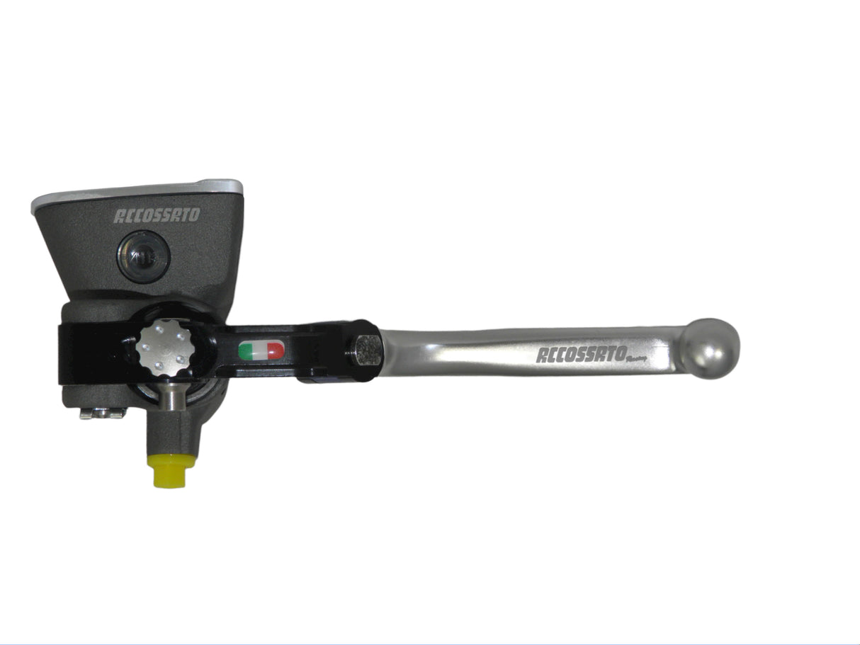 Pompa Frizione Radiale Accossato 16x18 Con Vaschetta Integrata E Leva Snodata Colorata (Pomello+Leva)