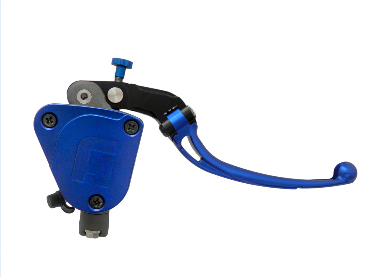 Pompa Freno Radiale Accossato 19x20 Con Vaschetta Integrata E Leva Snodata Colorata (Pomello+Leva)