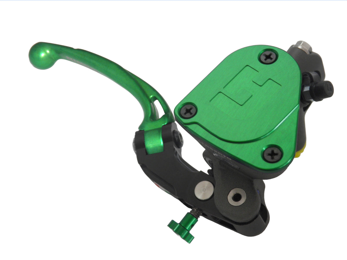 Pompa Freno Radiale Accossato 19x20 Con Vaschetta Integrata E Leva Snodata Colorata (Pomello+Leva)