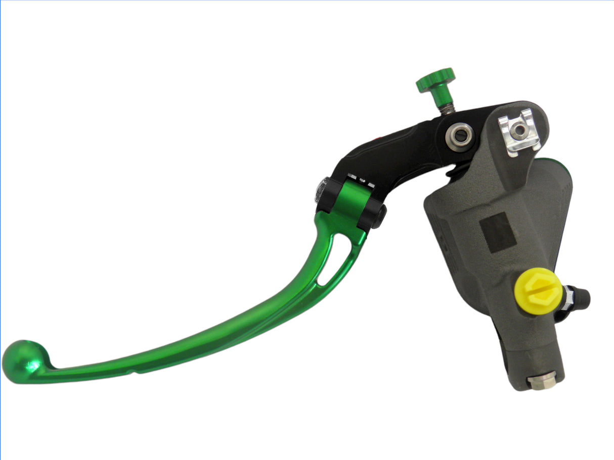 Pompa Freno Radiale Accossato 19x20 Con Vaschetta Integrata E Leva Snodata Colorata (Pomello+Leva)