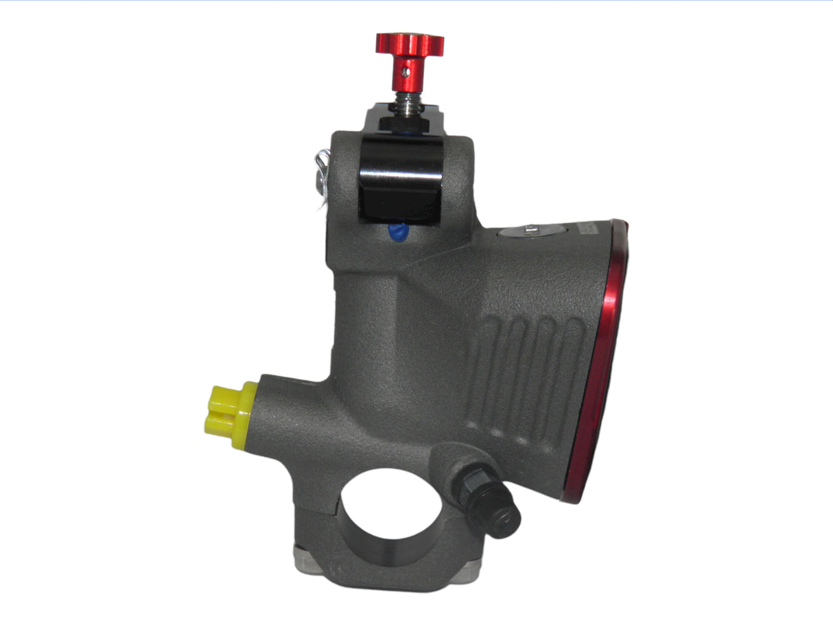 Pompa Freno Radiale Accossato 19x20 Con Vaschetta Integrata E Leva Snodata Colorata (Pomello+Leva)