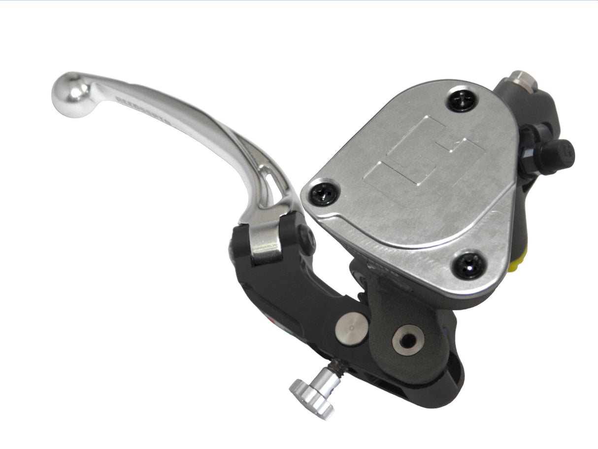 Pompa Freno Radiale Accossato 19x20 Con Vaschetta Integrata E Leva Snodata Colorata (Pomello+Leva)